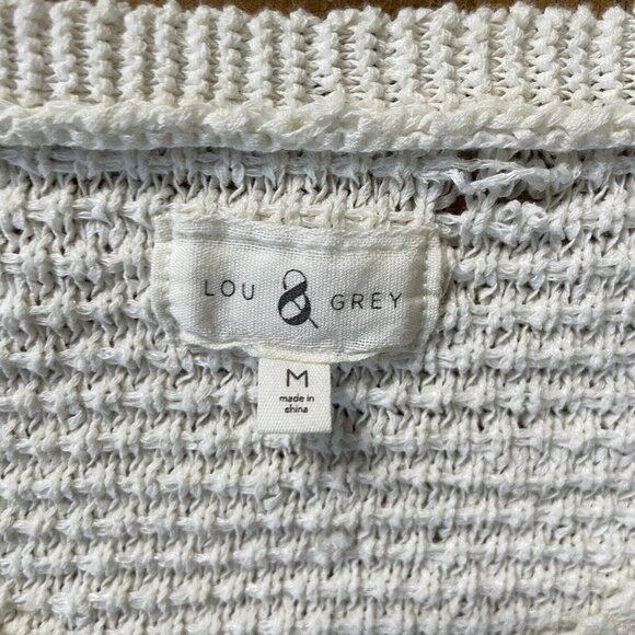 womens lou and grey knit top beige fringe size medium m beach vacation - Picture 6 of 7